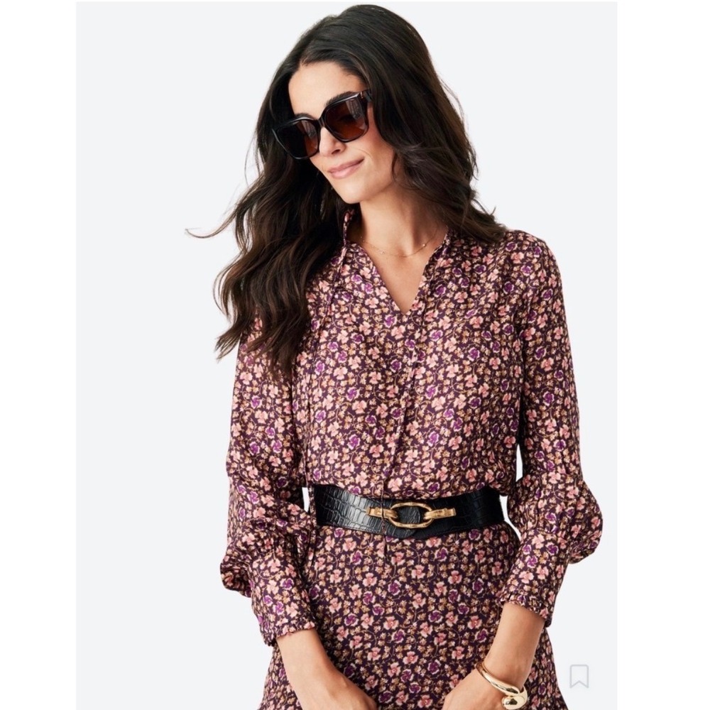 J.McLaughlin Cecilia Blouse – Flower Market Print – Women's XS – NWT